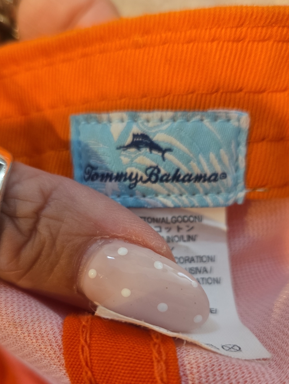 Tommy Bahama Orange Embroidered Pineapple Adjustable Hat - Picture 5 of 7
